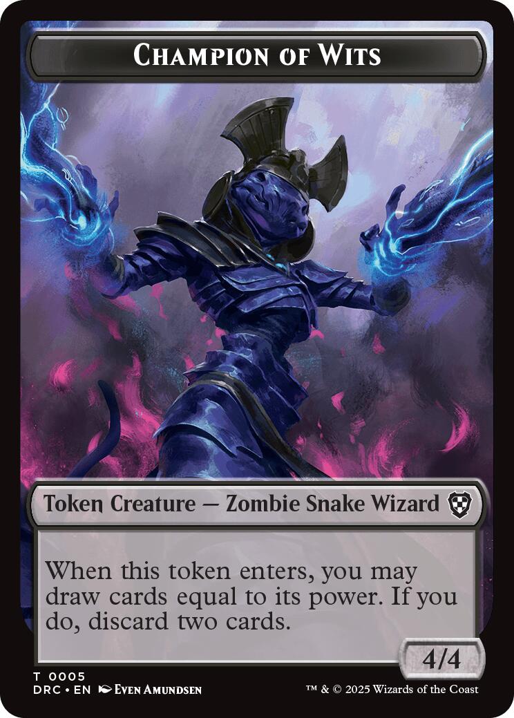 Champion of Wits // Zombie (0003) Double-Sided Token [Aetherdrift Tokens] | Exor Games New Glasgow