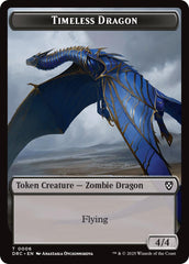 Timeless Dragon // Zombie (0007) Double-Sided Token [Aetherdrift Tokens] | Exor Games New Glasgow