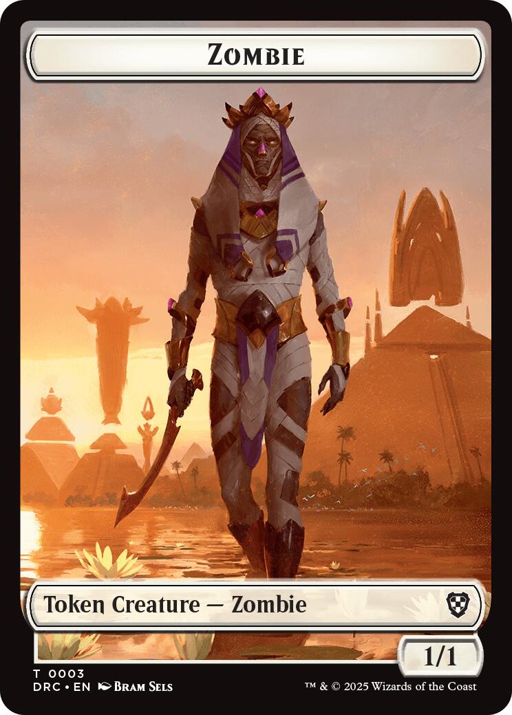 Vizier of Many Faces // Zombie (0003) Double-Sided Token [Aetherdrift Tokens] | Exor Games New Glasgow