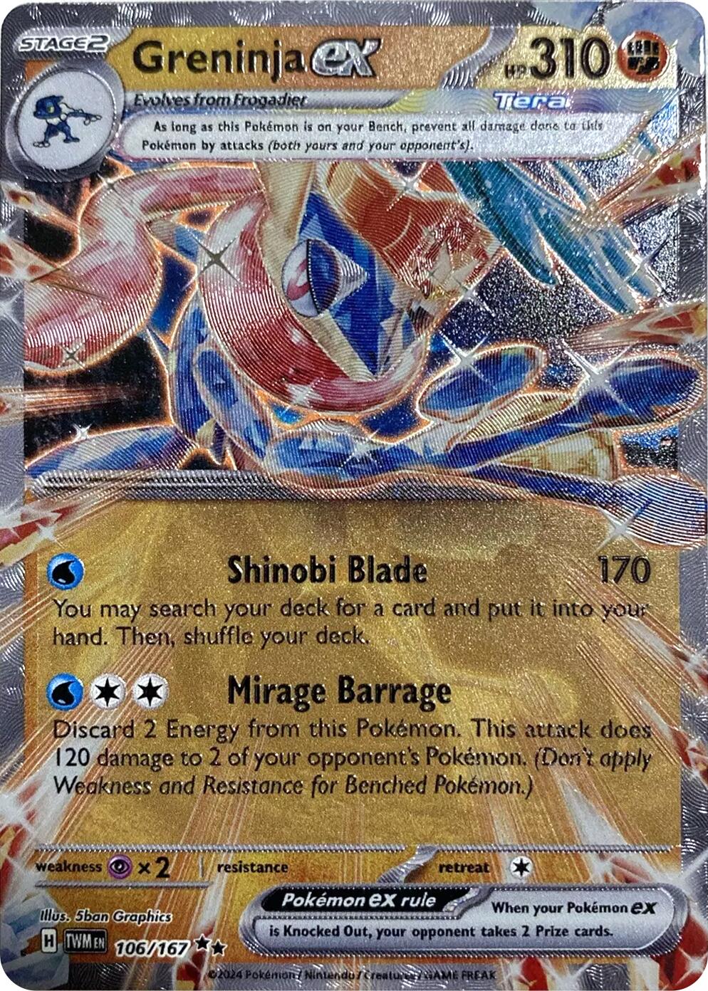 Greninja ex (106/167) (GameStop Metal Card) [Miscellaneous Cards] | Exor Games New Glasgow