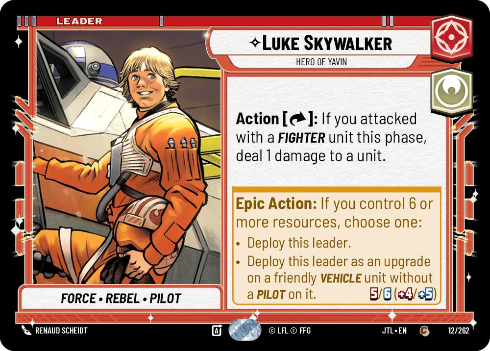 Luke Skywalker - Hero of Yavin (012/262) (012/257) [Jump to Lightspeed] | Exor Games New Glasgow