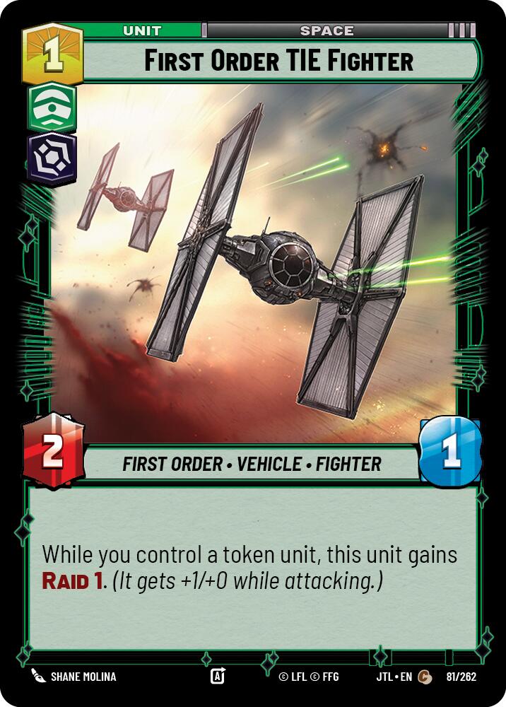 First Order TIE Fighter (081/262) (081/257) [Jump to Lightspeed] | Exor Games New Glasgow