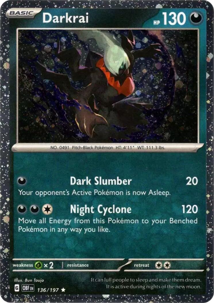Darkrai (136/197) (Cosmos Holo) [Scarlet & Violet: Obsidian Flames] | Exor Games New Glasgow