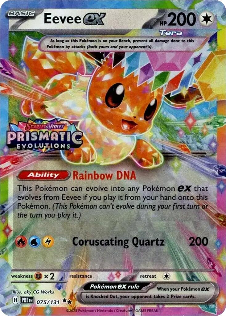 Eevee ex (075/131) (Prismatic Evolutions Stamp) [Scarlet & Violet: Prismatic Evolutions] | Exor Games New Glasgow