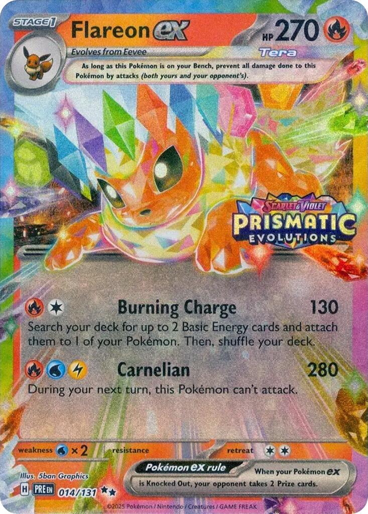 Flareon ex (014/131) (Prismatic Evolutions Stamp) [Scarlet & Violet: Prismatic Evolutions] | Exor Games New Glasgow