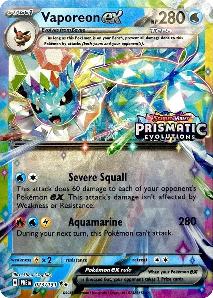 Vaporeon ex (023/131) (Prismatic Evolutions Stamp) [Scarlet & Violet: Prismatic Evolutions] | Exor Games New Glasgow