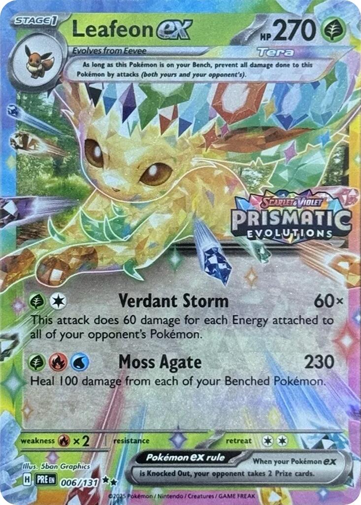 Leafeon ex (006/131) (Prismatic Evolutions Stamp) [Scarlet & Violet: Prismatic Evolutions] | Exor Games New Glasgow