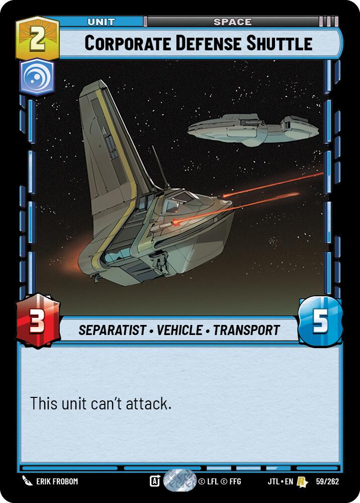 Corporate Defense Shuttle (059/262) (059/262) [Jump to Lightspeed] | Exor Games New Glasgow