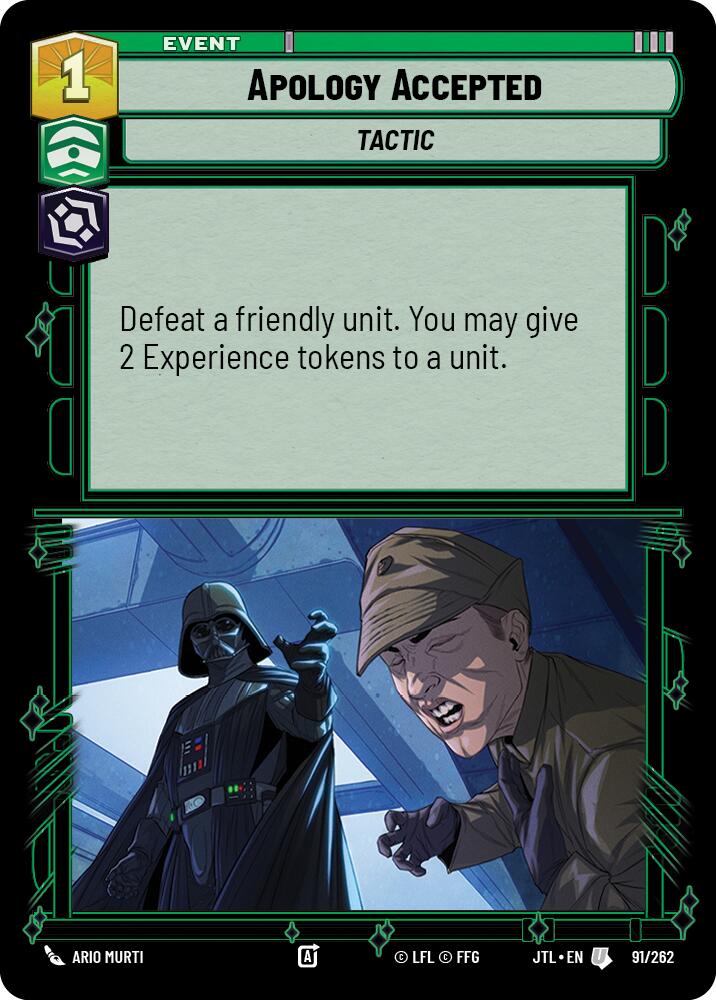 Apology Accepted (091/262) (091/262) [Jump to Lightspeed] | Exor Games New Glasgow