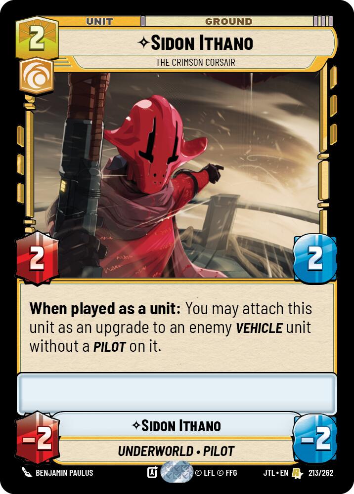 Sidon Ithano - The Crimson Corsair (213/262) (213/262) [Jump to Lightspeed] | Exor Games New Glasgow