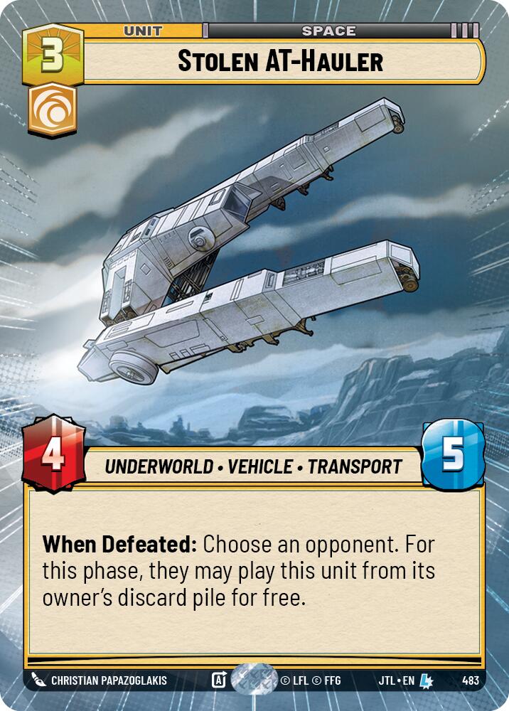 Stolen AT-Hauler (483) (Hyperspace) (483) [Jump to Lightspeed] | Exor Games New Glasgow