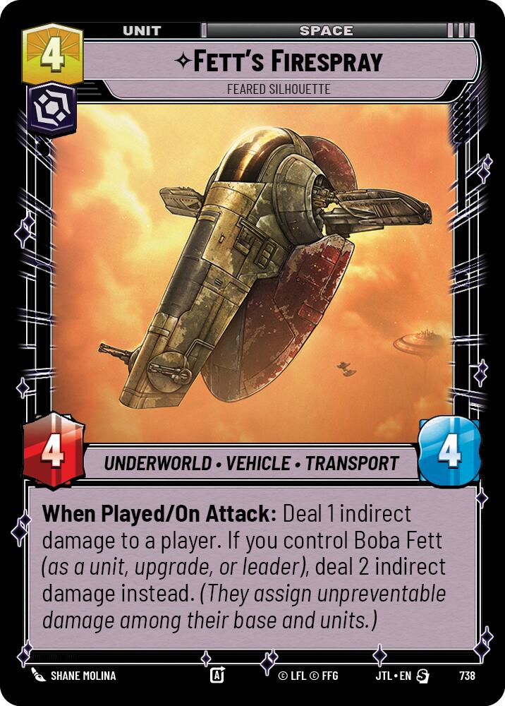 Fett's Firespray - Feared Silhouette (738) (738) [Jump to Lightspeed] | Exor Games New Glasgow