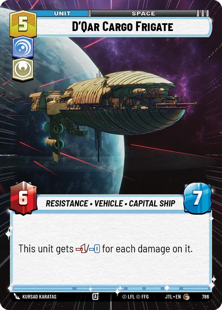 D'Qar Cargo Frigate (786) (Hyperspace Foil) (786) [Jump to Lightspeed] | Exor Games New Glasgow