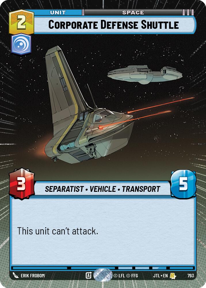 Corporate Defense Shuttle (793) (Hyperspace Foil) (793) [Jump to Lightspeed] | Exor Games New Glasgow