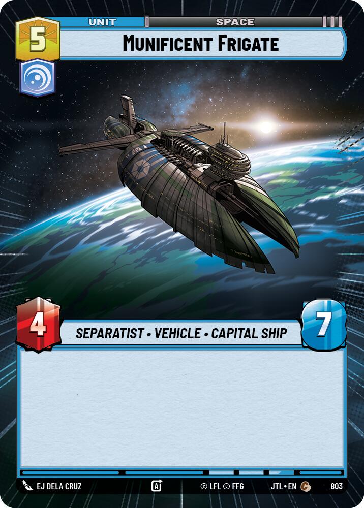 Munificent Frigate (803) (Hyperspace Foil) (803) [Jump to Lightspeed] | Exor Games New Glasgow