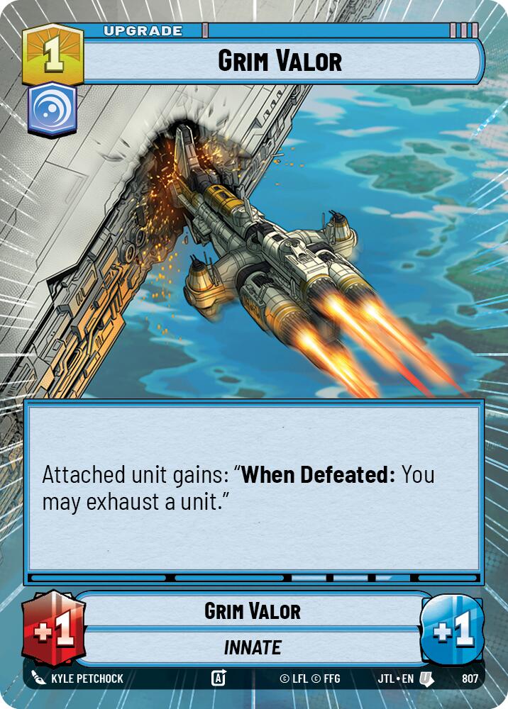 Grim Valor (807) (Hyperspace Foil) (807) [Jump to Lightspeed] | Exor Games New Glasgow