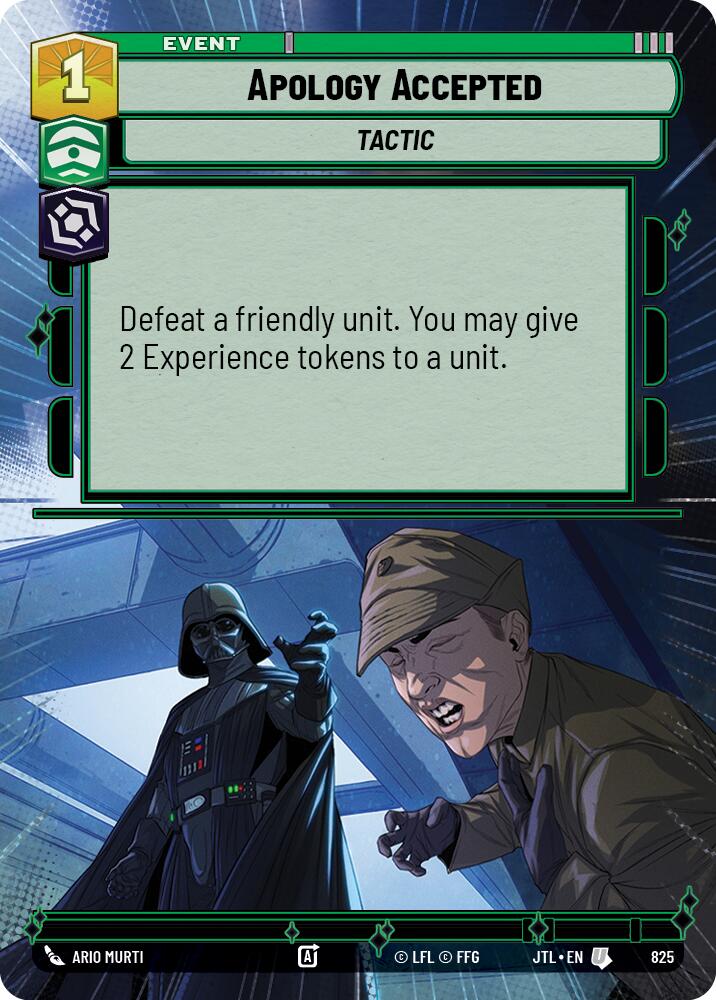 Apology Accepted (825) (Hyperspace Foil) (825) [Jump to Lightspeed] | Exor Games New Glasgow