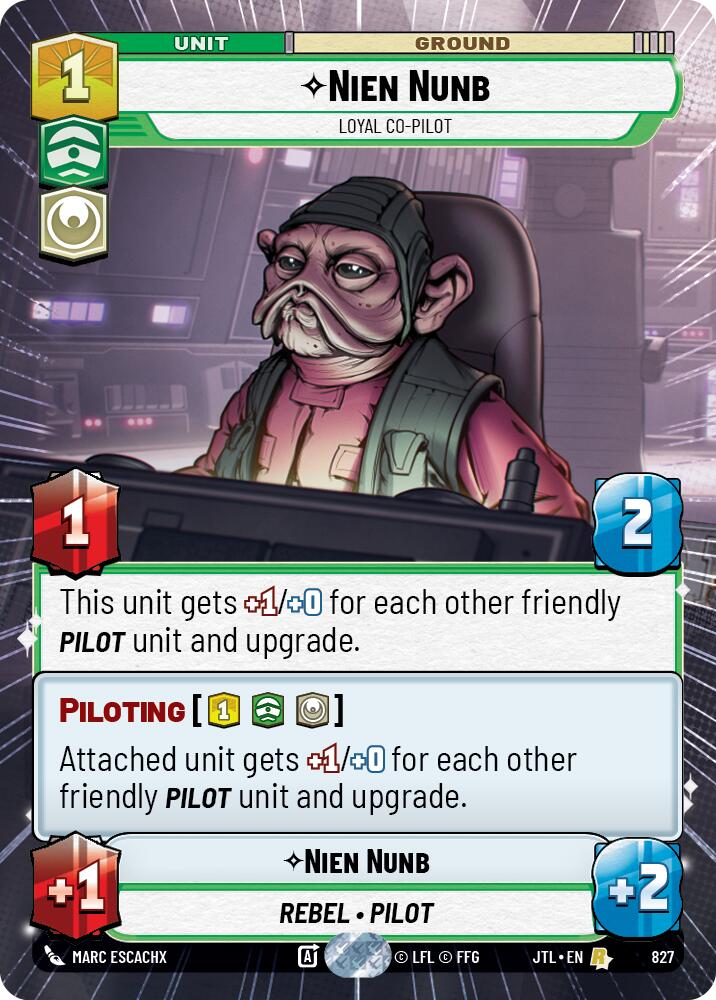 Nien Nunb - Loyal Co-Pilot (827) (Hyperspace Foil) (827) [Jump to Lightspeed] | Exor Games New Glasgow