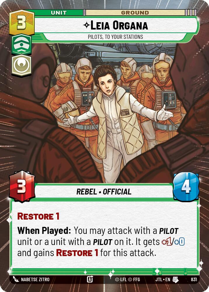 Leia Organa - Pilots, To Your Stations (831) (Hyperspace Foil) (831) [Jump to Lightspeed] | Exor Games New Glasgow
