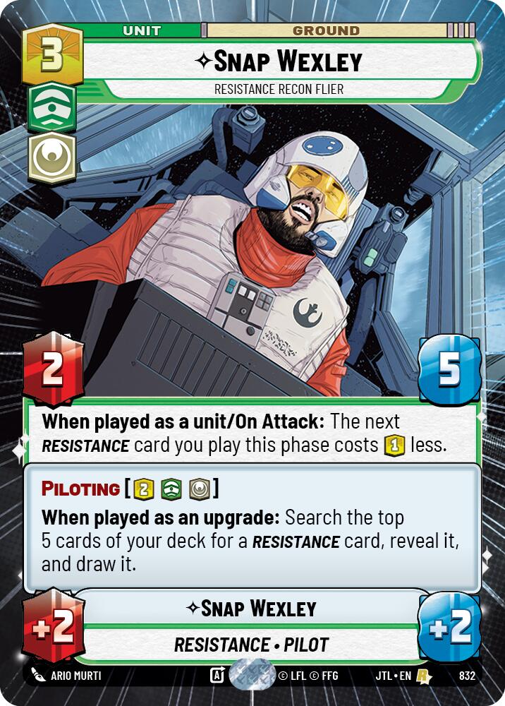 Snap Wexley - Resistance Recon Flier (832) (Hyperspace Foil) (832) [Jump to Lightspeed] | Exor Games New Glasgow