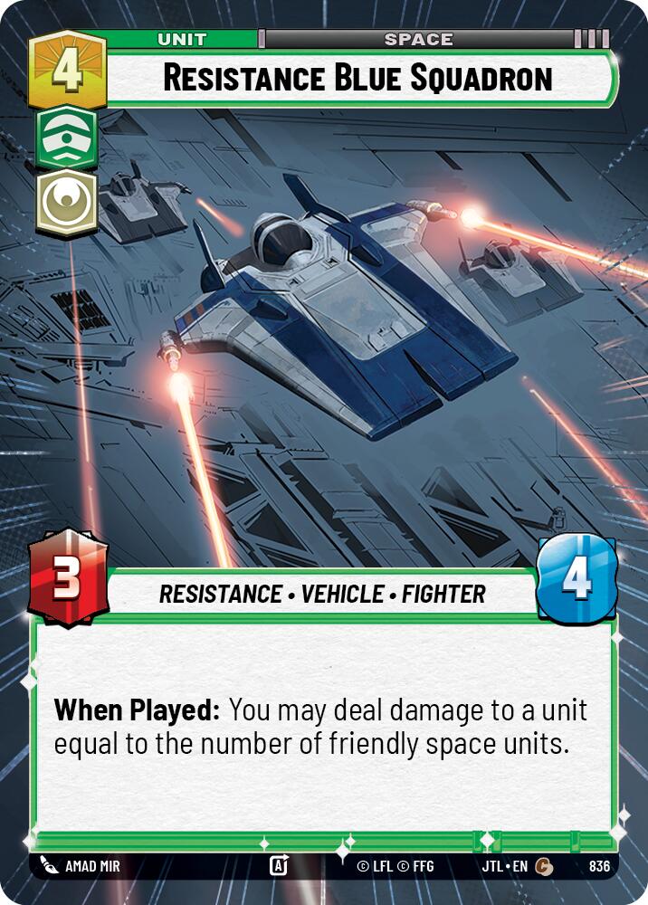 Resistance Blue Squadron (836) (Hyperspace Foil) (836) [Jump to Lightspeed] | Exor Games New Glasgow