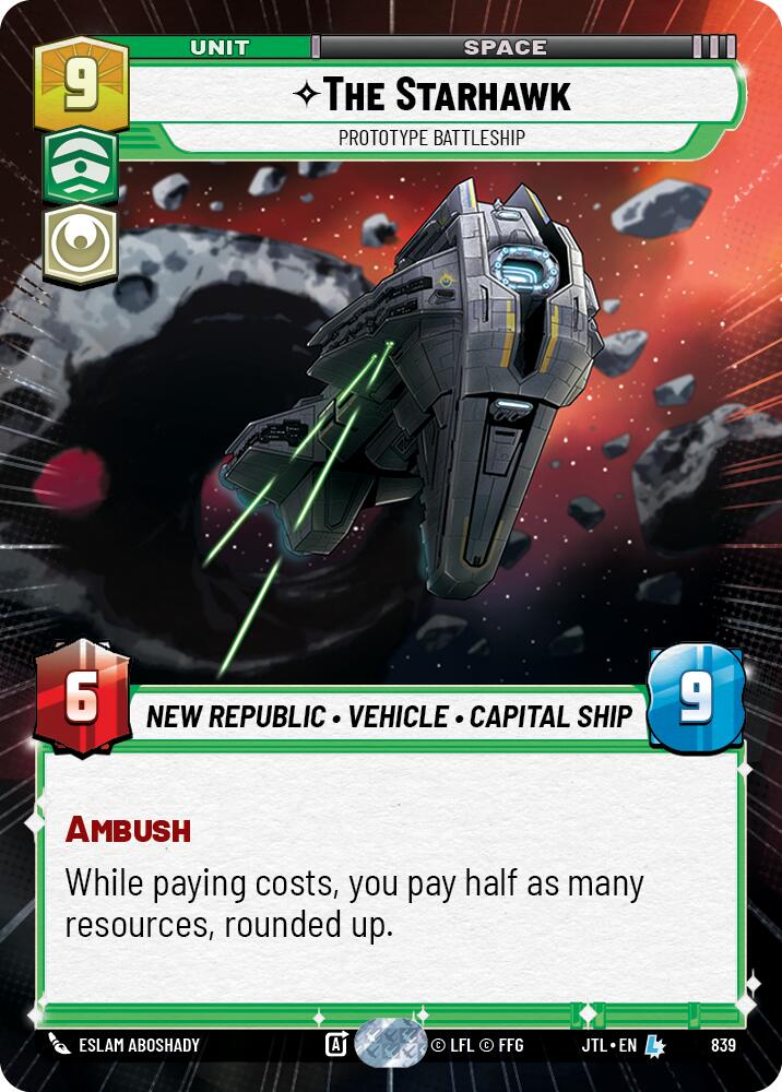 The Starhawk - Prototype Battleship (839) (Hyperspace Foil) (839) [Jump to Lightspeed] | Exor Games New Glasgow