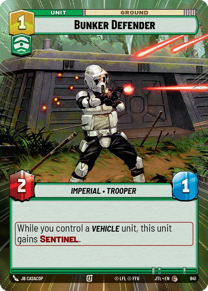 Bunker Defender (841) (Hyperspace Foil) (841) [Jump to Lightspeed] | Exor Games New Glasgow