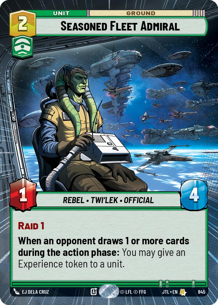 Seasoned Fleet Admiral (845) (Hyperspace Foil) (845) [Jump to Lightspeed] | Exor Games New Glasgow