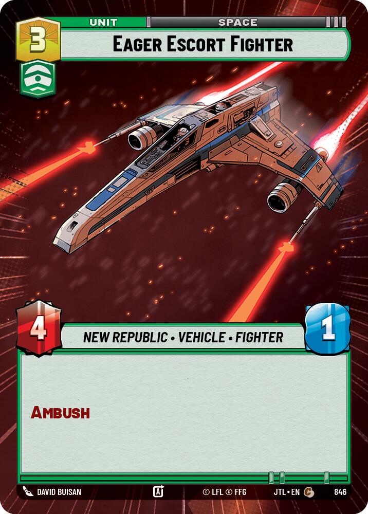 Eager Escort Fighter (846) (Hyperspace Foil) (846) [Jump to Lightspeed] | Exor Games New Glasgow