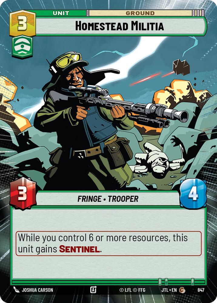 Homestead Militia (847) (Hyperspace Foil) (847) [Jump to Lightspeed] | Exor Games New Glasgow