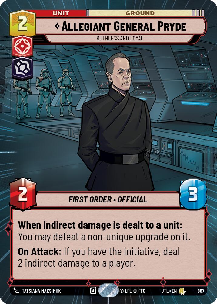 Allegiant General Pryde - Ruthless and Loyal (867) (Hyperspace Foil) (867) [Jump to Lightspeed] | Exor Games New Glasgow