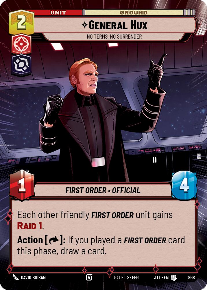 General Hux - No Terms, No Surrender (868) (Hyperspace Foil) (868) [Jump to Lightspeed] | Exor Games New Glasgow