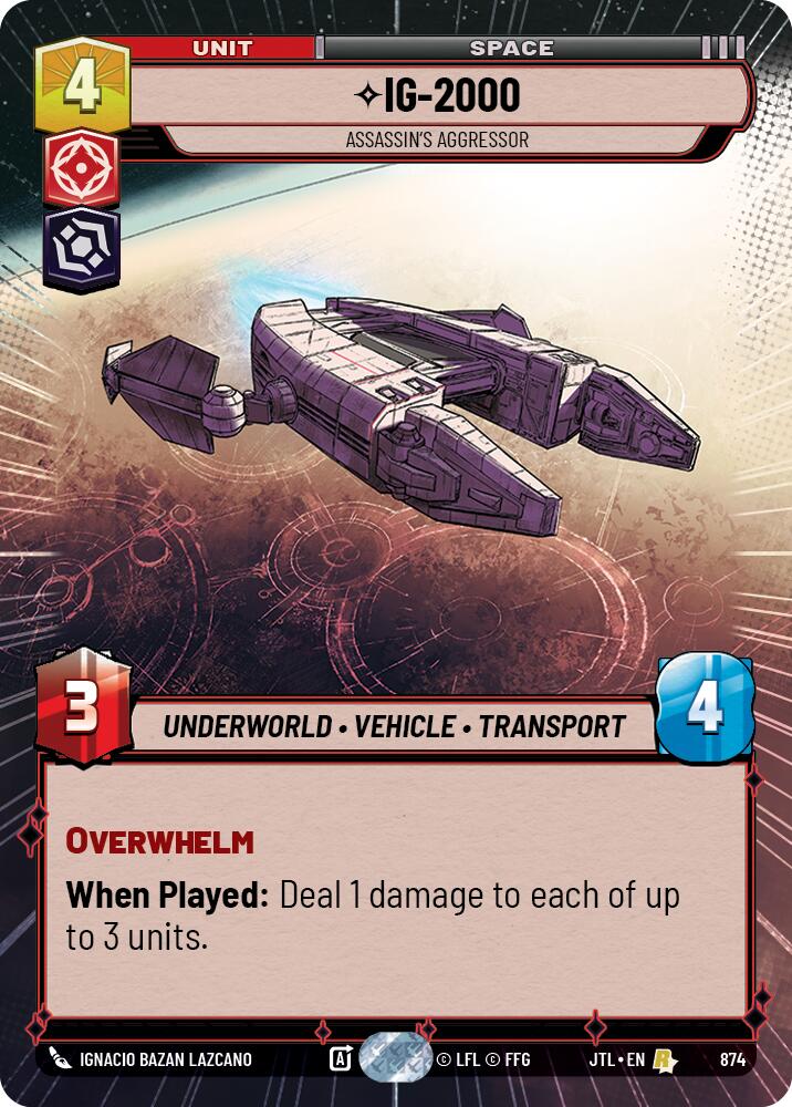 IG-2000 - Assassin's Aggressor (874) (Hyperspace Foil) (874) [Jump to Lightspeed] | Exor Games New Glasgow