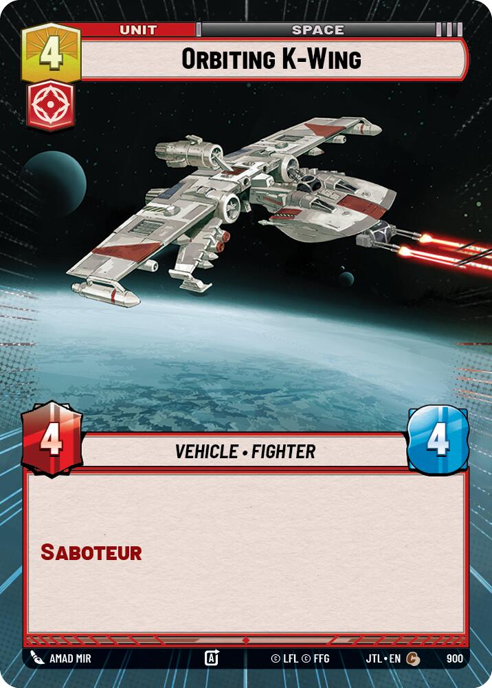 Orbiting K-Wing (900) (Hyperspace Foil) (900) [Jump to Lightspeed] | Exor Games New Glasgow