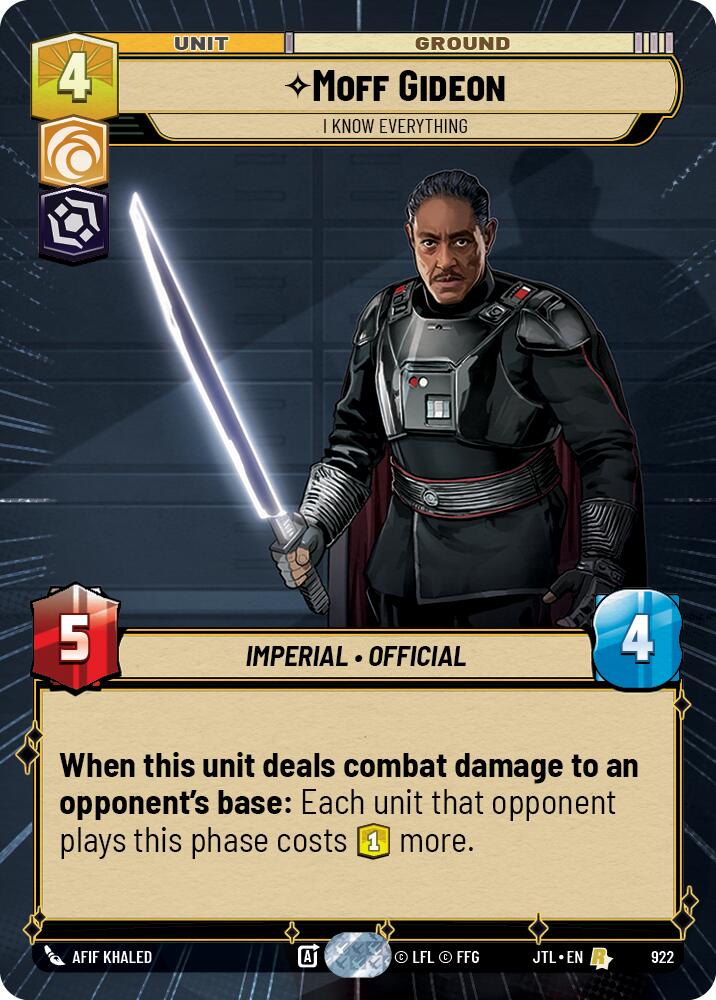 Moff Gideon - I Know Everything (922) (Hyperspace Foil) (922) [Jump to Lightspeed] | Exor Games New Glasgow