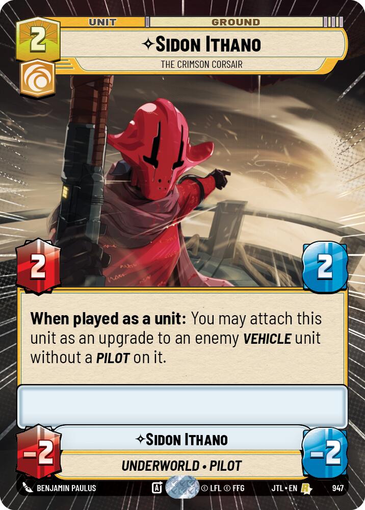 Sidon Ithano - The Crimson Corsair (947) (Hyperspace Foil) (947) [Jump to Lightspeed] | Exor Games New Glasgow