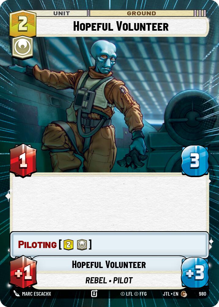 Hopeful Volunteer (980) (Hyperspace Foil) (980) [Jump to Lightspeed] | Exor Games New Glasgow