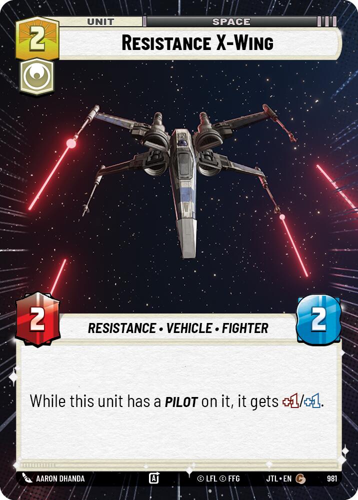 Resistance X-Wing (981) (Hyperspace Foil) (981) [Jump to Lightspeed] | Exor Games New Glasgow