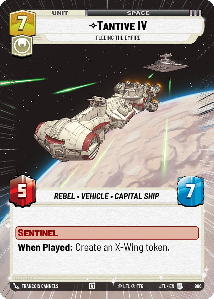 Tantive IV - Fleeing the Empire (986) (Hyperspace Foil) (986) [Jump to Lightspeed] | Exor Games New Glasgow