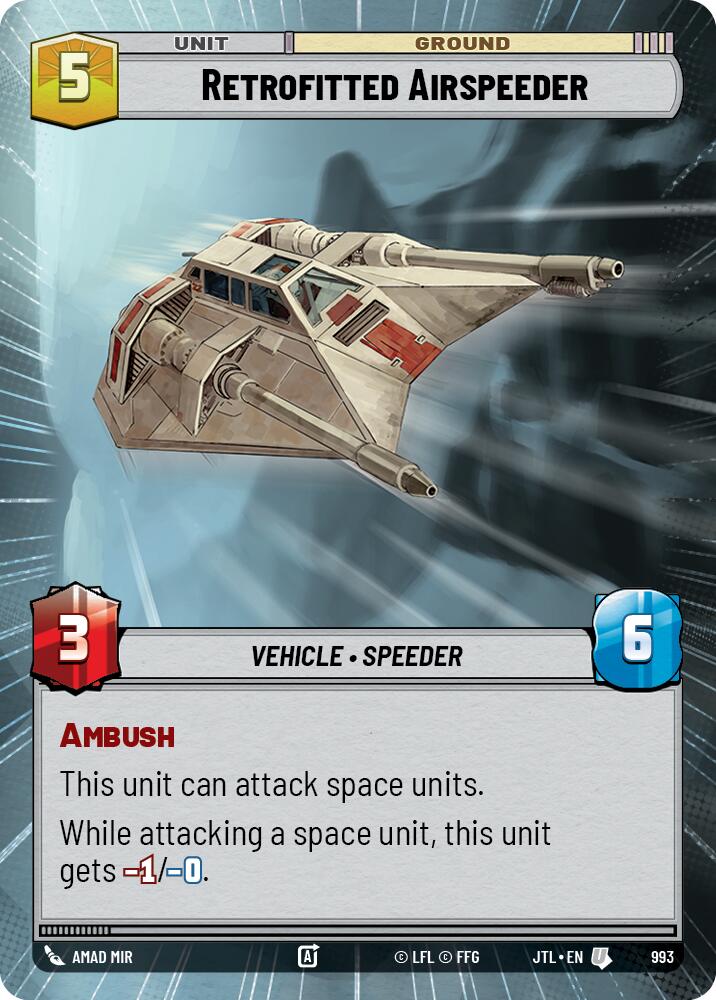 Retrofitted Airspeeder (993) (Hyperspace Foil) (993) [Jump to Lightspeed] | Exor Games New Glasgow