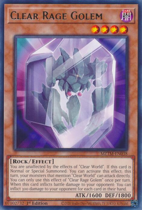 Clear Rage Golem [MZTM-EN038] Rare | Exor Games New Glasgow