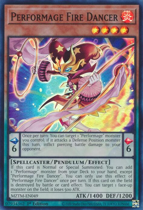 Performage Fire Dancer [MZTM-EN049] Super Rare | Exor Games New Glasgow