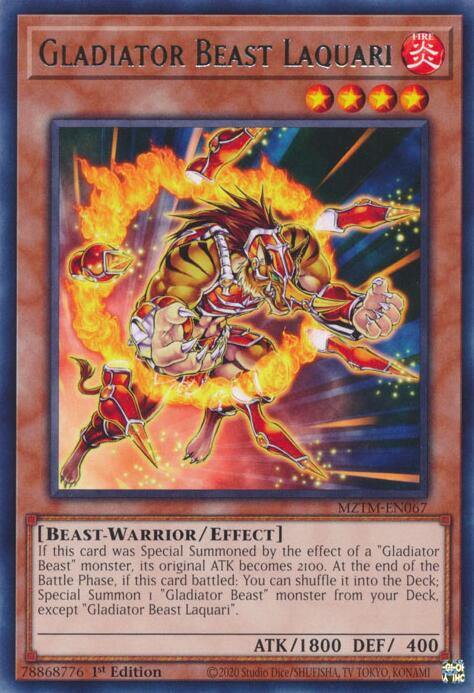 Gladiator Beast Laquari [MZTM-EN067] Rare | Exor Games New Glasgow