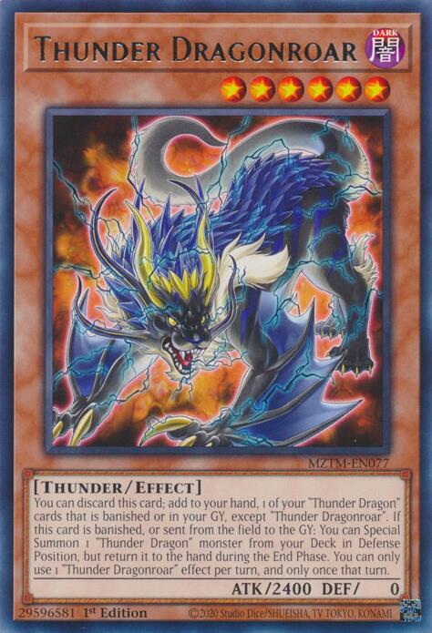 Thunder Dragonroar [MZTM-EN077] Rare | Exor Games New Glasgow