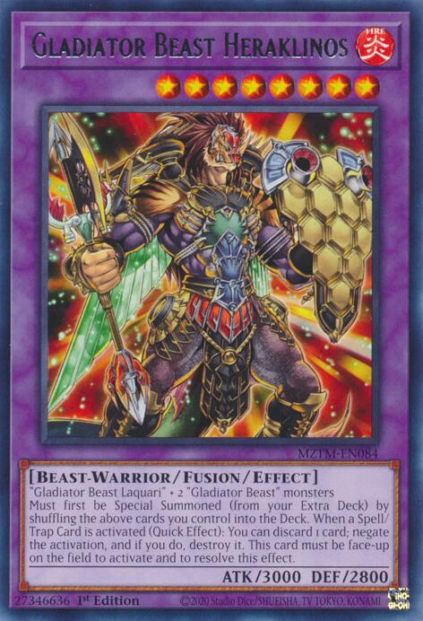 Gladiator Beast Heraklinos [MZTM-EN084] Rare | Exor Games New Glasgow