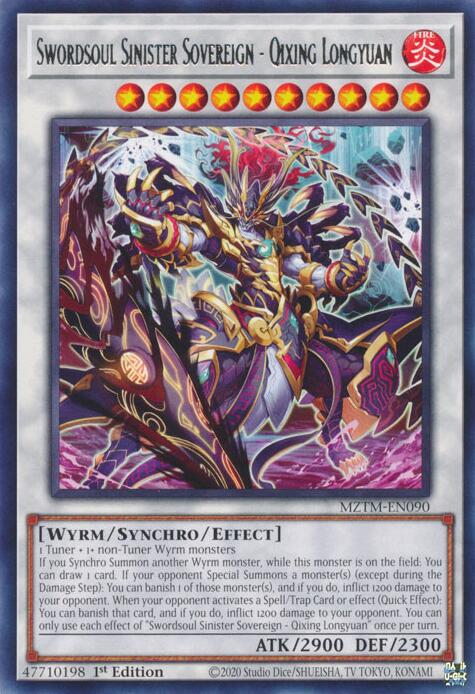 Swordsoul Sinister Sovereign - Qixing Longyuan [MZTM-EN090] Rare | Exor Games New Glasgow