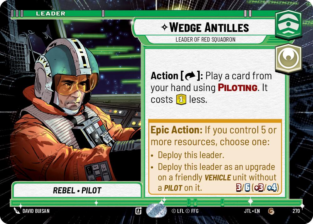 Wedge Antilles - Leader of Red Squadron (270) (Hyperspace) (270) [Jump to Lightspeed] | Exor Games New Glasgow
