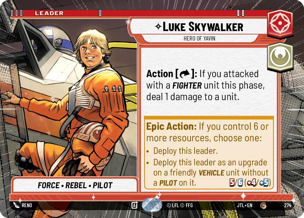 Luke Skywalker - Hero of Yavin (274) (Hyperspace) (274) [Jump to Lightspeed] | Exor Games New Glasgow