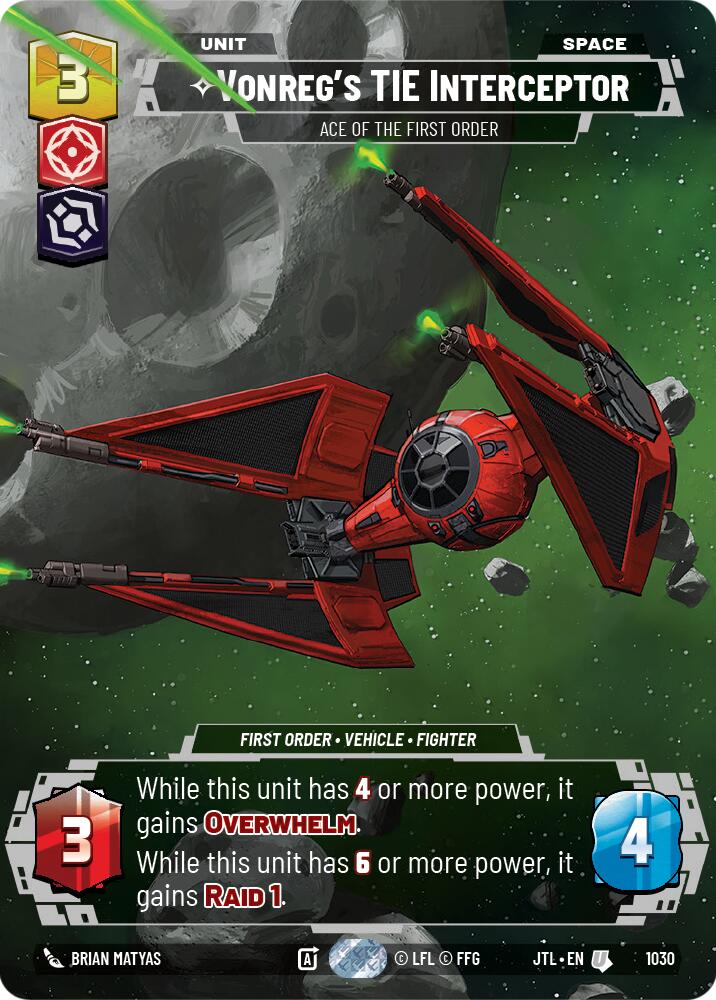 Vonreg's TIE Interceptor - Ace of the First Order (1030) (Prestige) (1030) [Jump to Lightspeed] | Exor Games New Glasgow