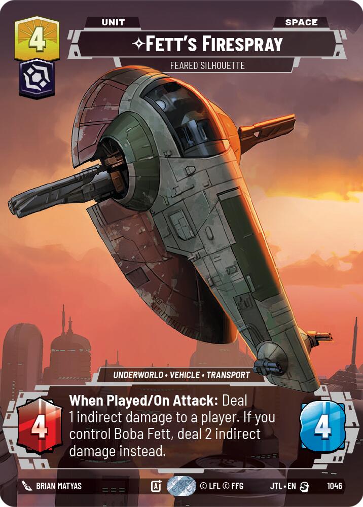 Fett's Firespray - Feared Silhouette (1046) (Prestige) (1046) [Jump to Lightspeed] | Exor Games New Glasgow